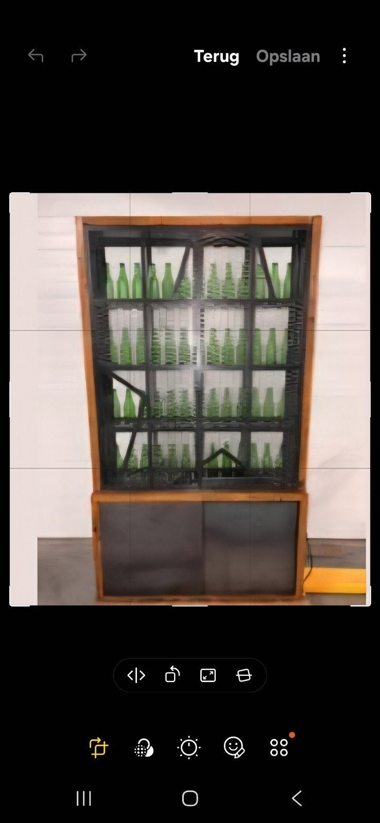 Unieke Heineken flessen vitrinekast met LED-verlichting, Ophalen, Gebruikt