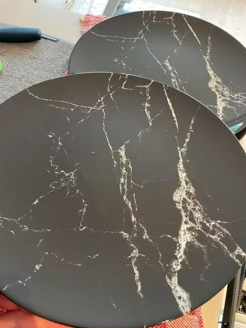 3x Sanodegusto marmer poselein borden warm, Ophalen, Zo goed als nieuw, Bord(en), Overige stijlen