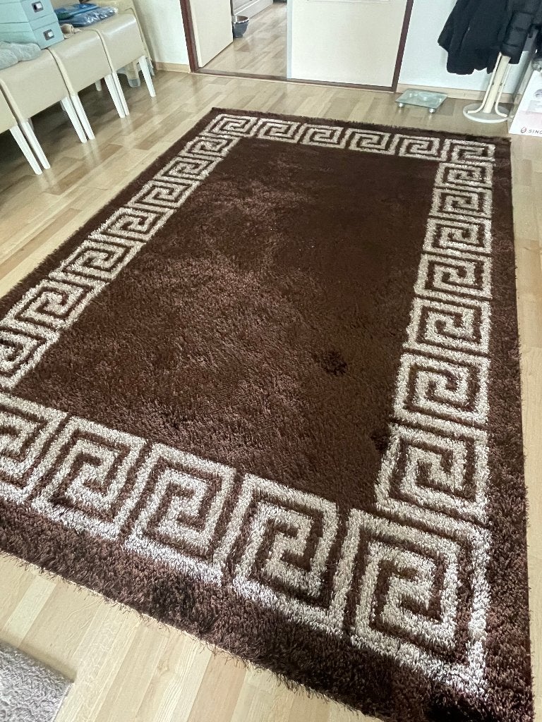 Bruine tapijt, 200 cm of meer, Bruin, Rechthoekig, Ophalen