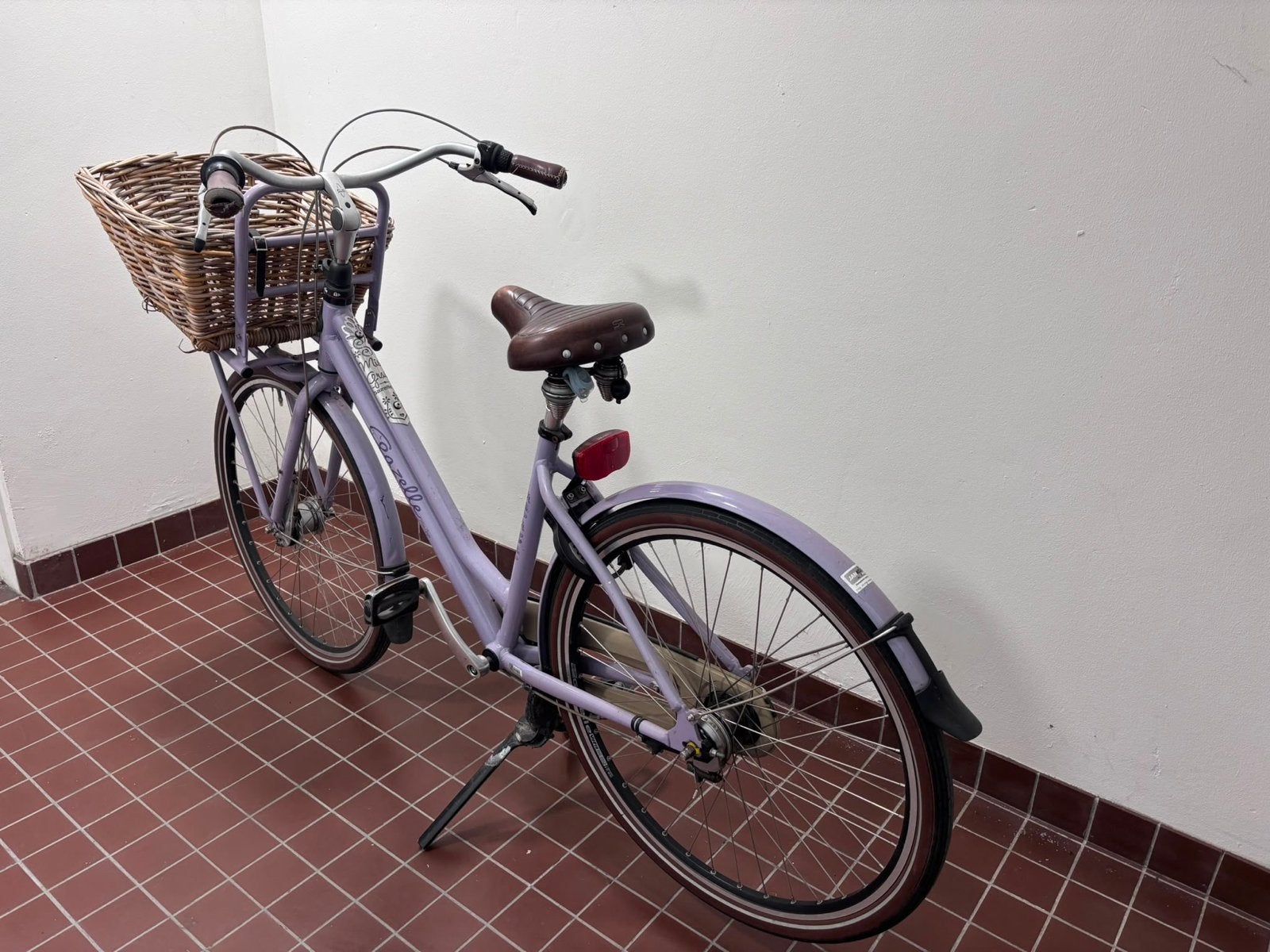 Gazelle Miss Grace damesfiets - Lavendel met mand, Ophalen, Terugtraprem, Versnellingen, Gazelle