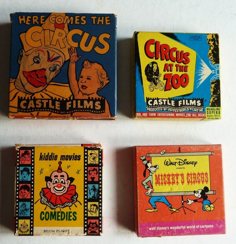4 films Circus items 1 x 16mm 3 x 8mm 1 is Walt Disney, Ophalen of Verzenden, Film, Overige typen