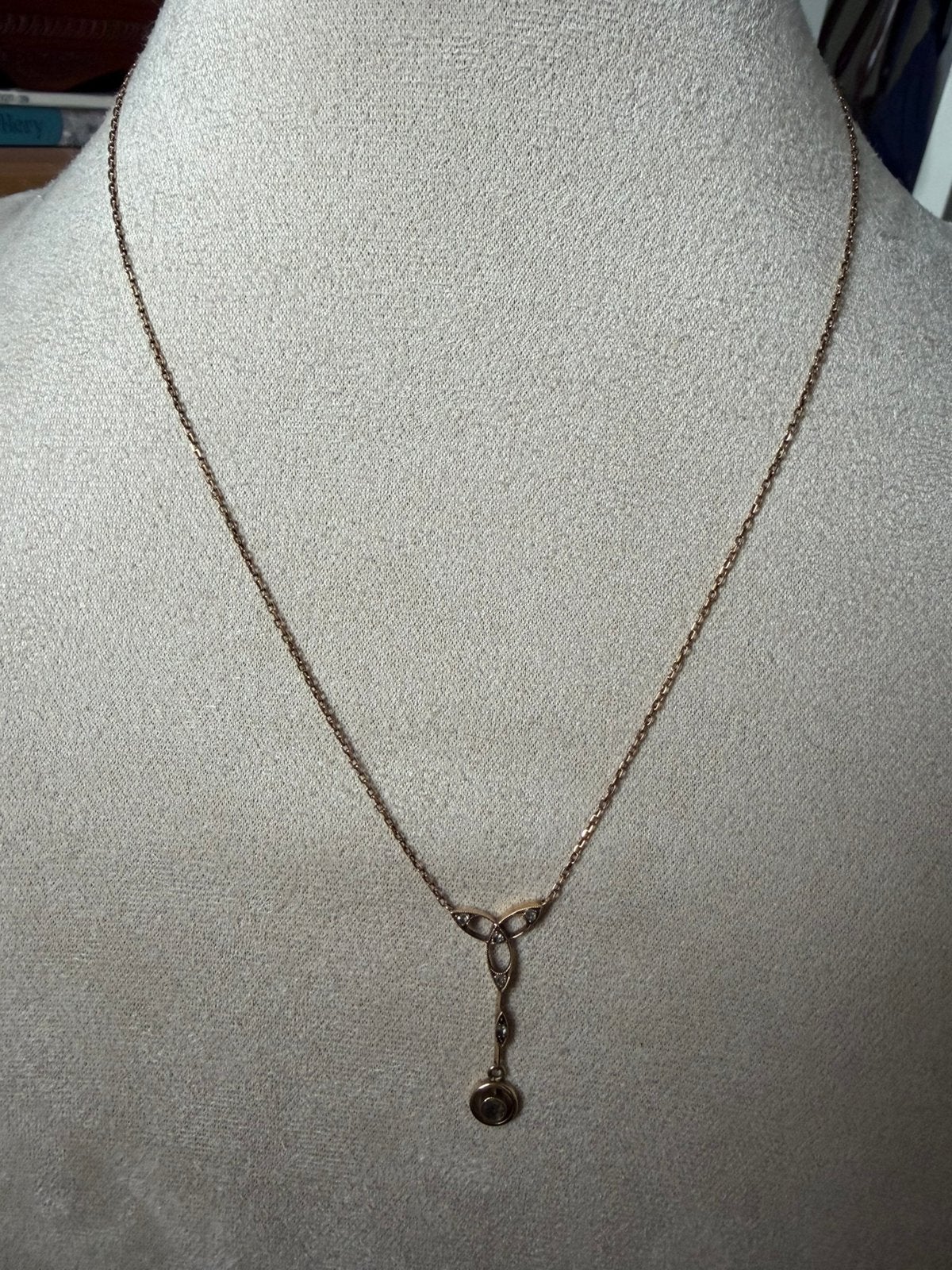 Antieke gouden Roosdiamant ketting 14 karaat, Sieraden, Tassen en Uiterlijk, Ophalen of Verzenden, Goud, Met edelsteen