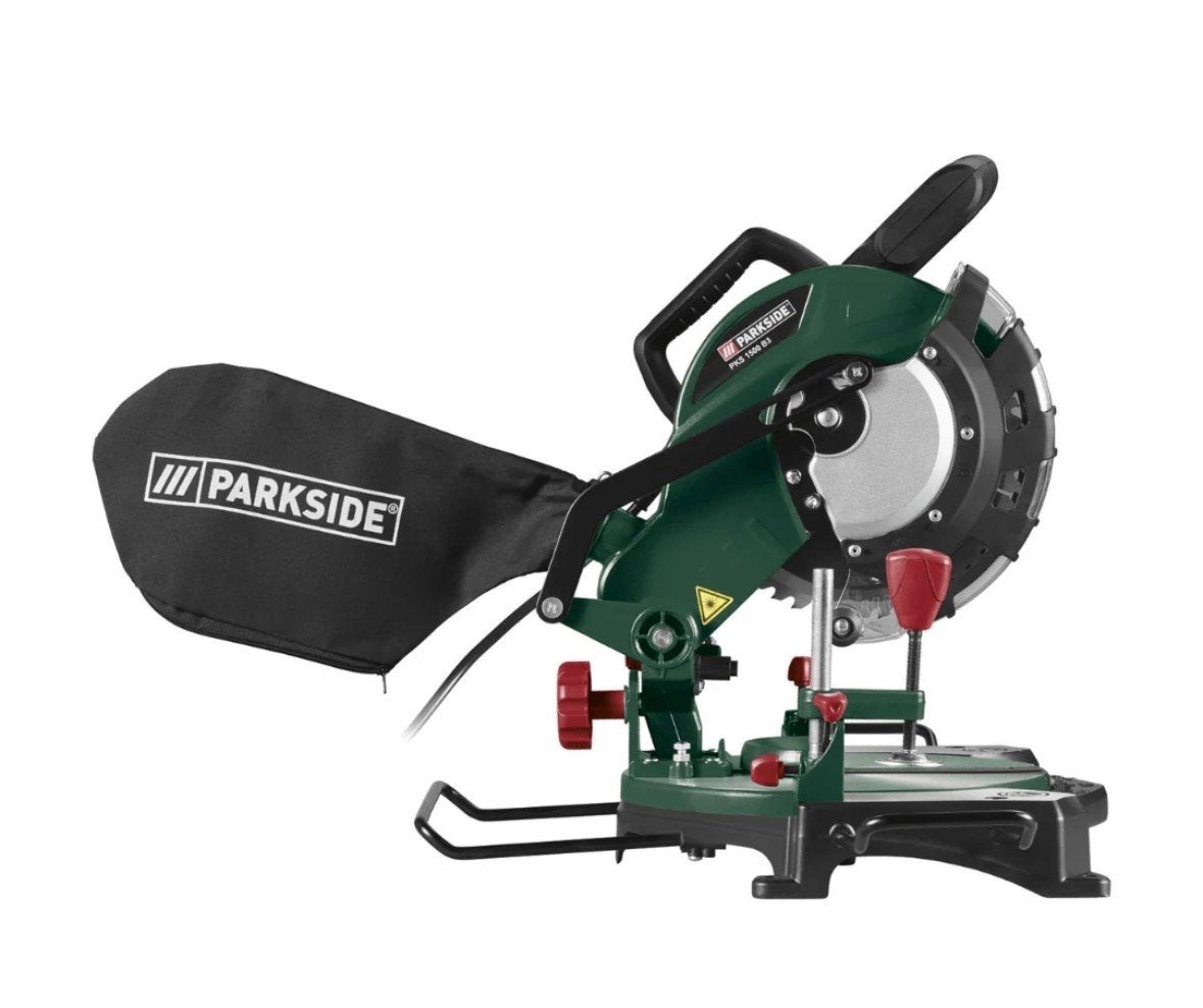 Parkside Afkort- en Verstekzaag met 2 Extra Zaagbladen, Ophalen, 70 mm of meer, Zo goed als nieuw, Afkortzaag