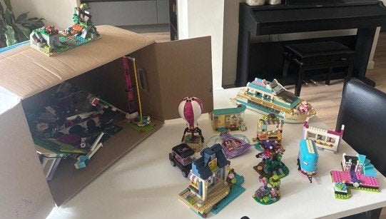Grote partij LEGO Friends en LEGO opbergboxen, Ophalen, Gebruikt, Inclusief instructies, Lego