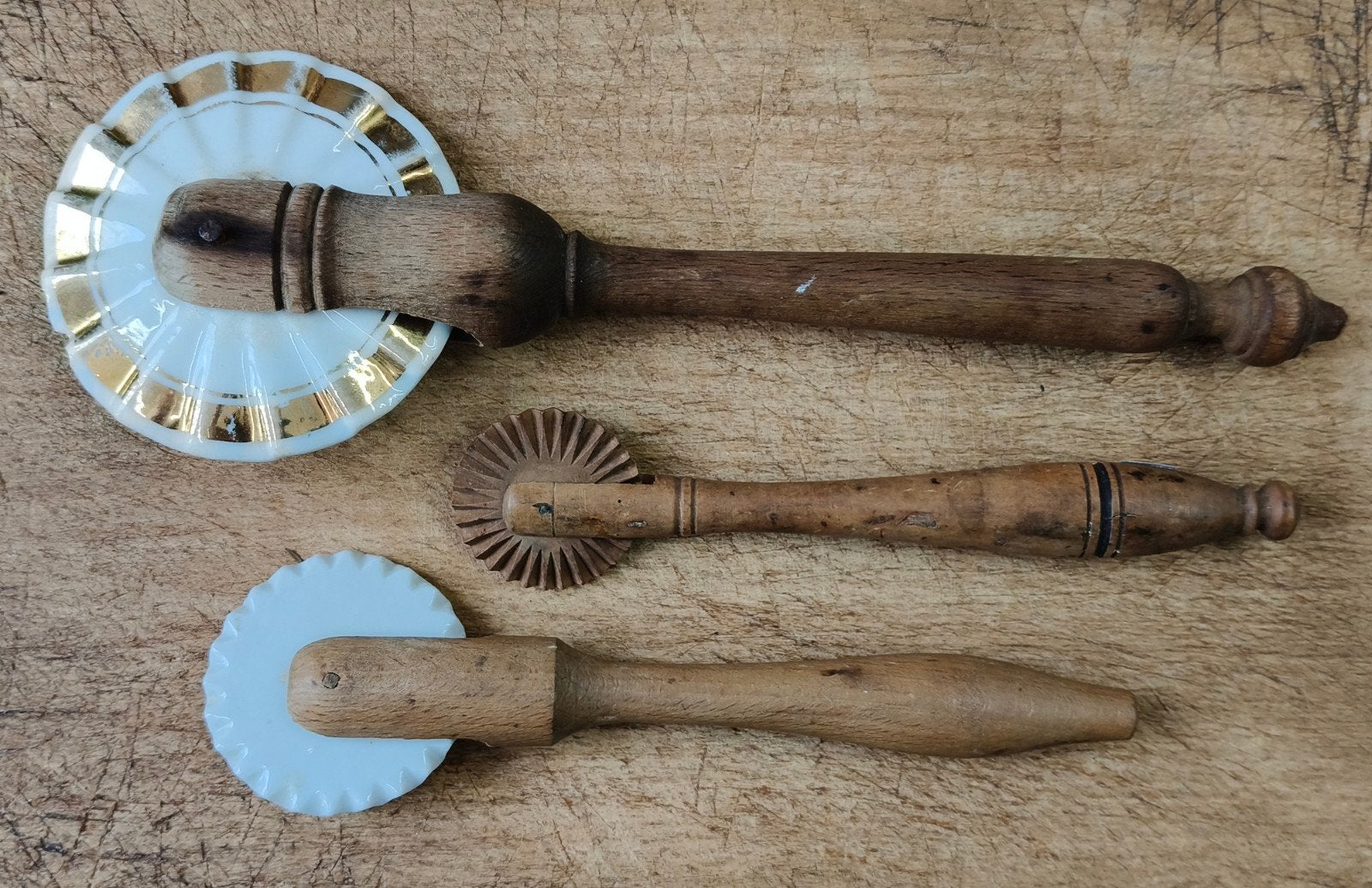 hele oude deegrollers/ deegstekers/ pastry cutters, Ophalen of Verzenden, Gebruikt