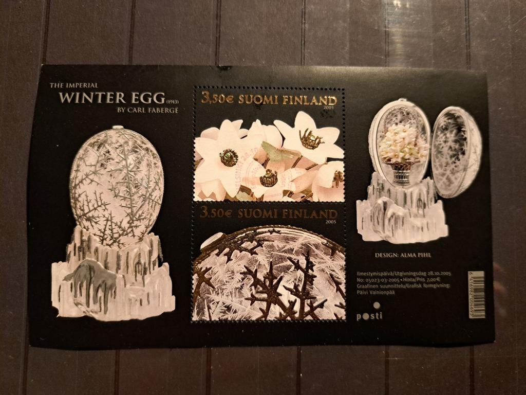 Postfris velletje postzegels Winter Egg Finland, Verzenden