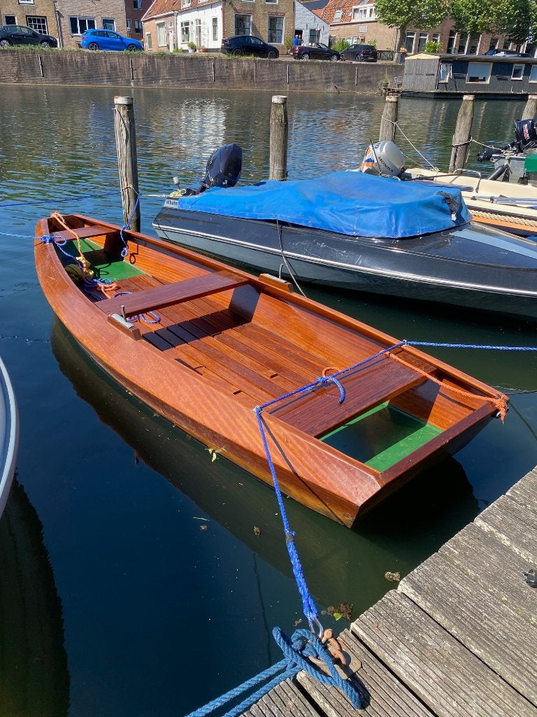 Koo boot, klassieke hardhouten roeiboot + el. BB motor, Ophalen, Gebruikt, Overig typen, Geschikt voor motor