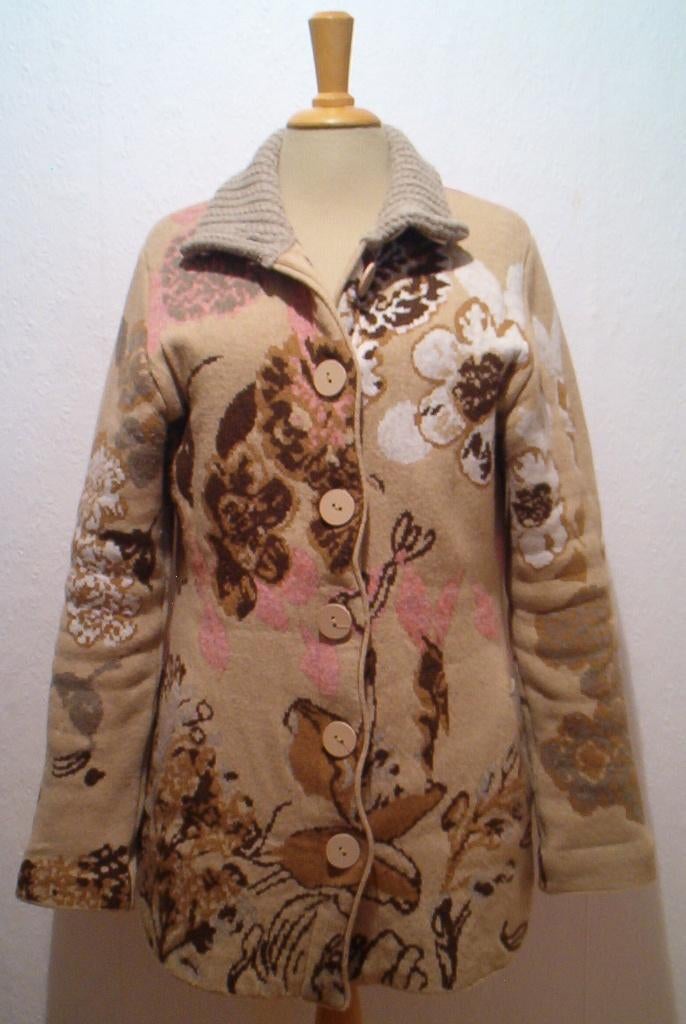 Mooi 80% lams wollen print vest van KOOI! L, Verzenden, Zo goed als nieuw, Maat 42/44 (L), Bruin