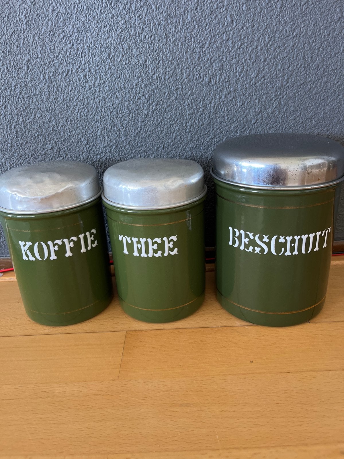 Vintage voorraadblikken: Koffie, Thee, Beschuit, Antiek en Kunst, Ophalen