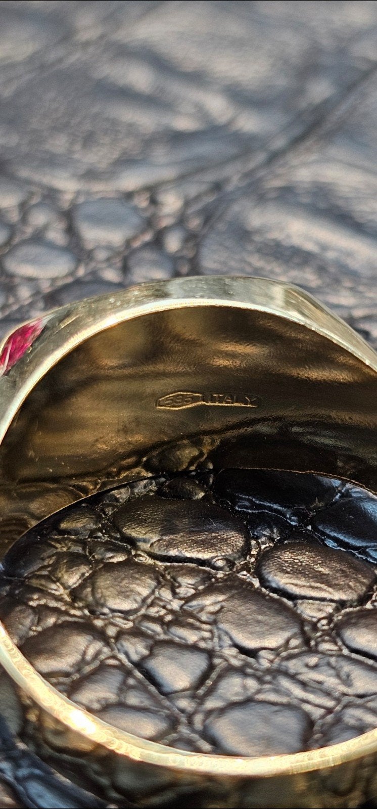 Prachtige zegelring 14k gouden ring Gratis graveren, Heer, Nieuw, Ophalen of Verzenden, Goud