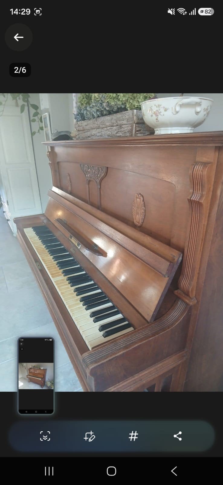 Antieke Kolski Piano - Klassiek Houten Instrument, Ophalen, Gebruikt, Bruin, Piano