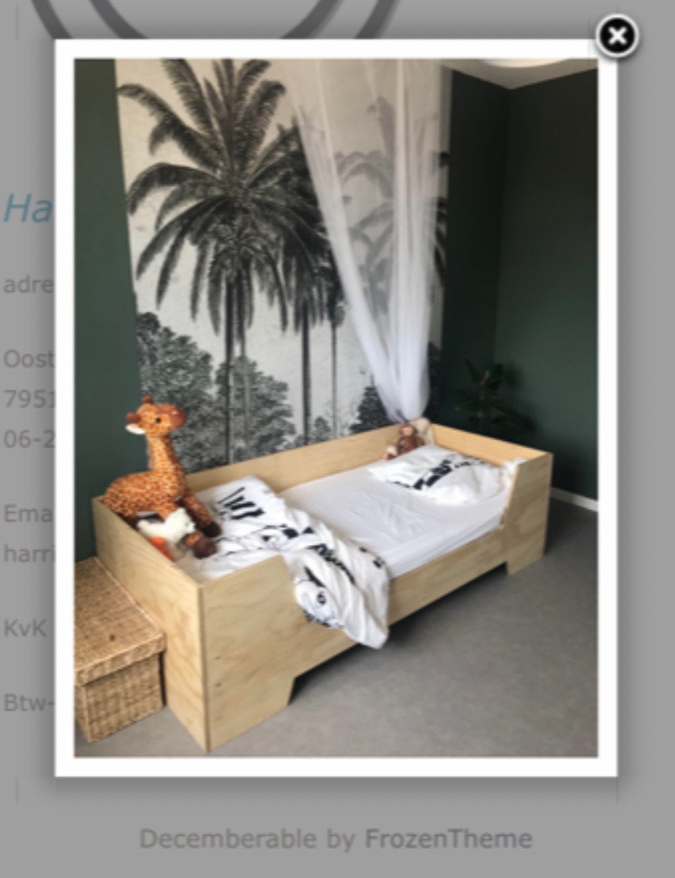 1 persoonsbed van underlayment 90x200 hout excl matras, Ophalen, Zo goed als nieuw, Eenpersoons