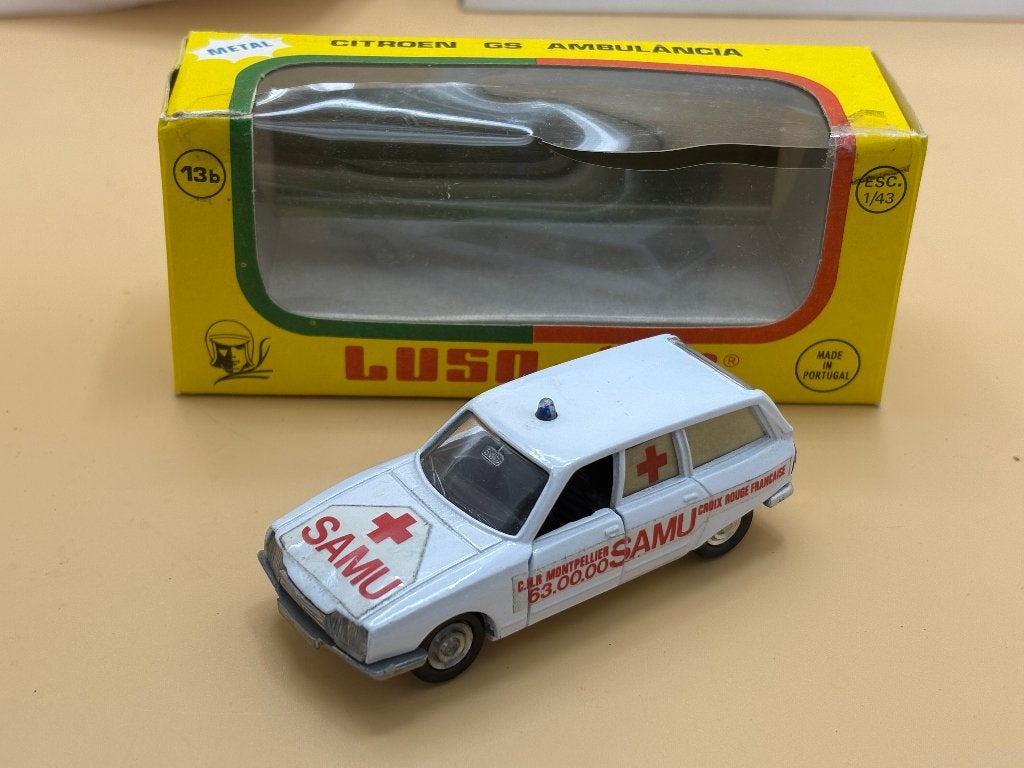 Citroën GS Break Pallas Ambulance 1:43 Luso Toys, Ophalen of Verzenden, Gebruikt, Auto, Overige merken