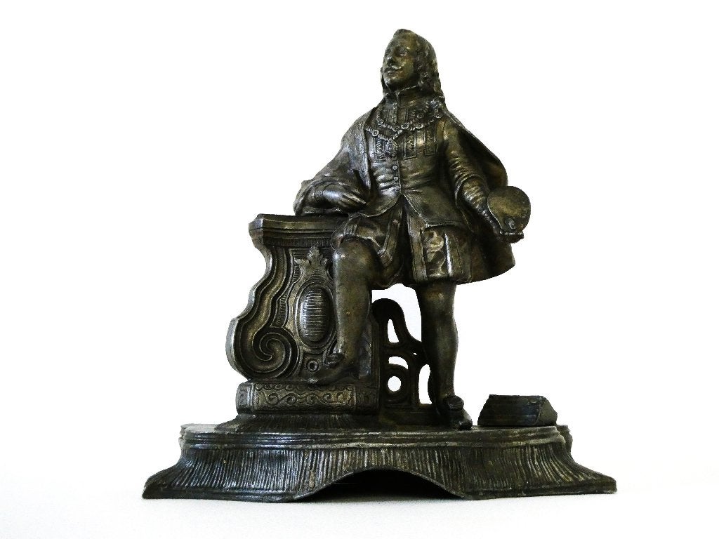 Spelter beeld van een schilder uit de 17e eeuw, Antiek en Kunst, Curiosa en Brocante, Ophalen of Verzenden