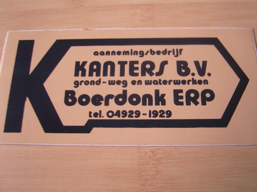 sticker boerdonk erp aannemingsbedijf KANTERS BV, Ophalen, Zo goed als nieuw
