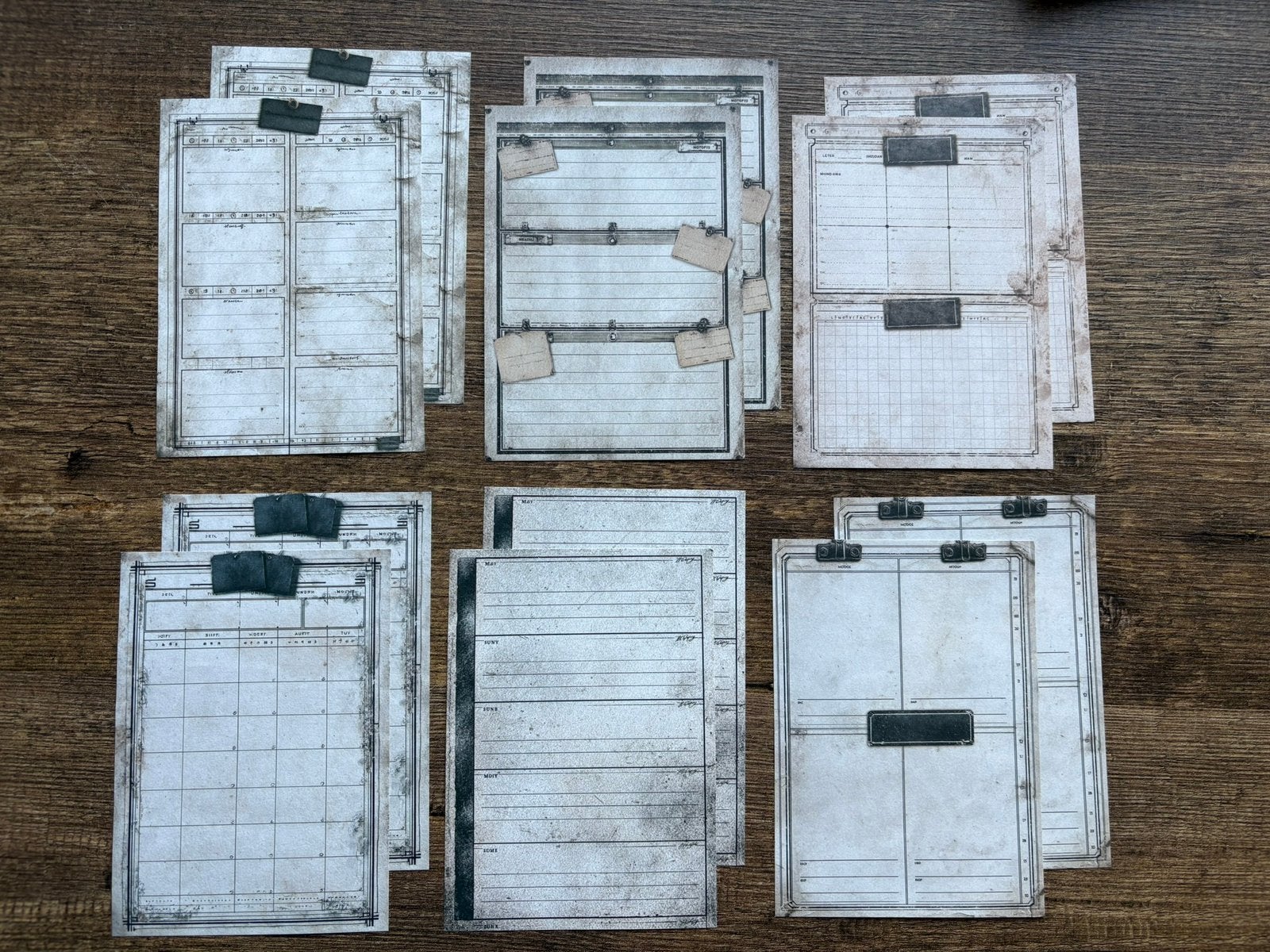 Vintage look grootboek/kalender/ruitjes papier, antraciet, Ophalen of Verzenden