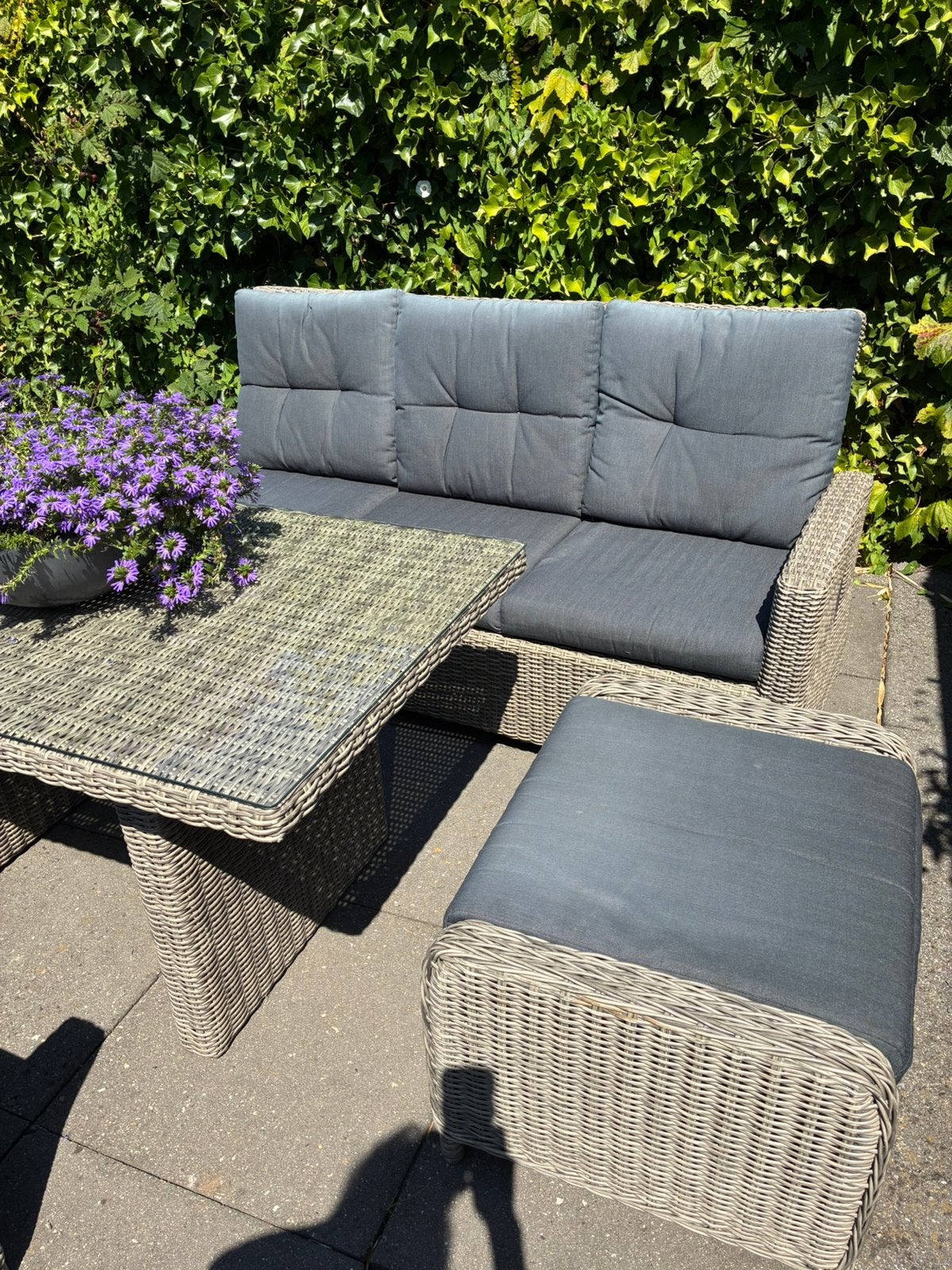 AVH Outdoor mooie wicker tuinset compleet, Tuin en Terras, Ophalen of Verzenden, Gebruikt, Wicker, Bank