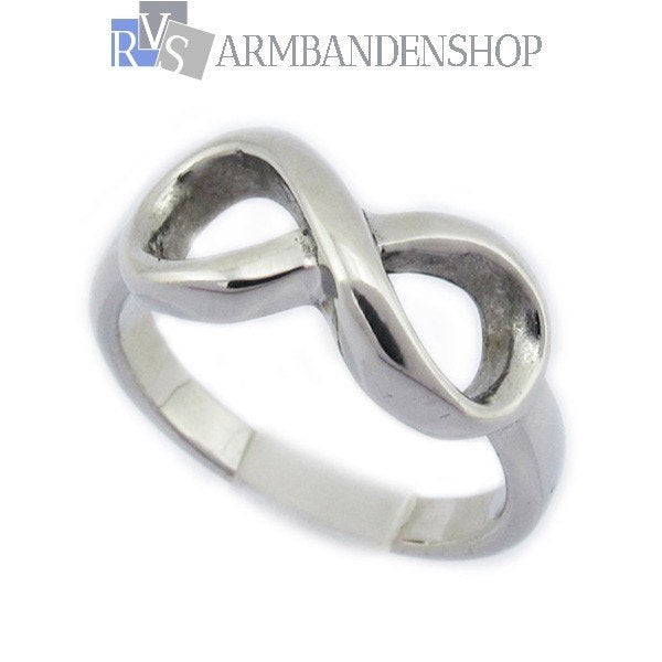 Rvs infinity ring dames ring rvs zilver staal, Sieraden, Tassen en Uiterlijk, Ringen, Nieuw, Dame, Zilver, IJzer of Staal