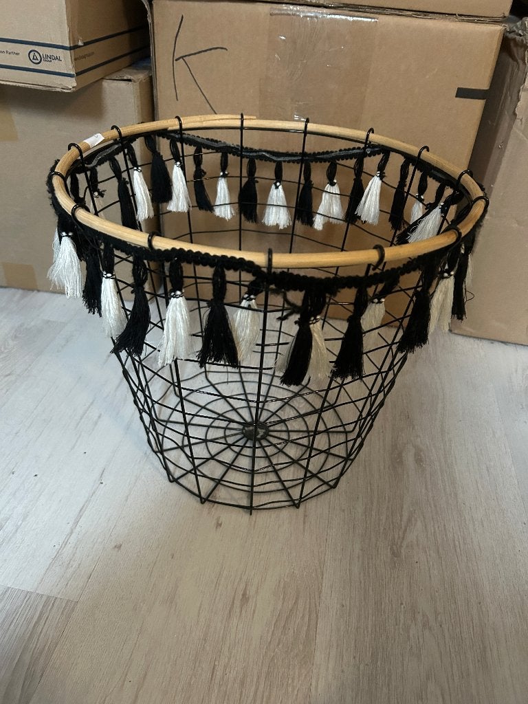 prullenmand met franje, 40 liter of meer, Ophalen of Verzenden, Zo goed als nieuw, Metaal