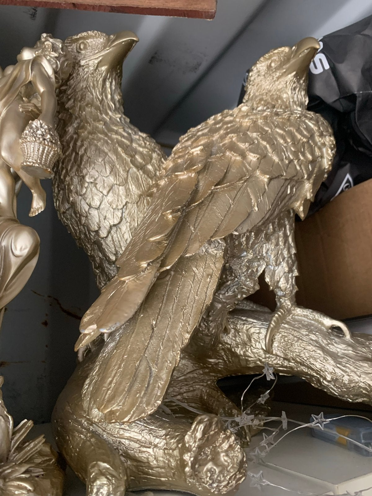 Gouden Adelaar en Engel Beeld - Decoratieve Sculpturen, Kunststof, Ophalen of Verzenden, 20 - 50 cm, Beeld