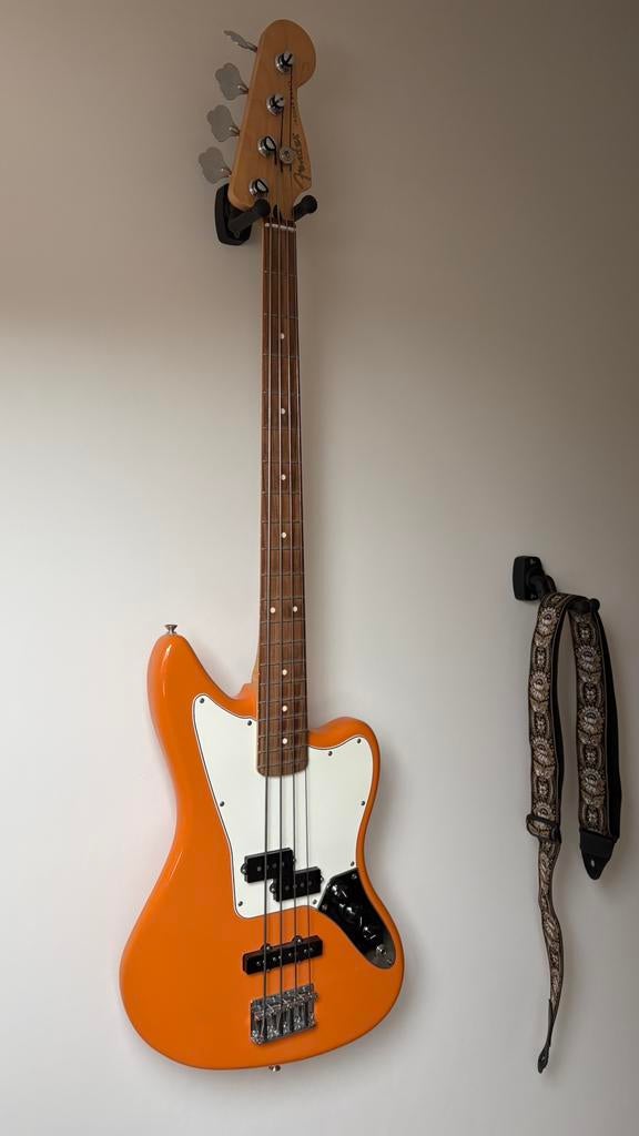Fender Jaguar Bass - MIM - Capri Orange, Ophalen, Zo goed als nieuw