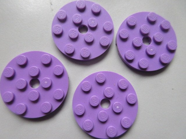 nr. 9432, 4 lavendel ronde platte platen 4x4., Ophalen of Verzenden, Zo goed als nieuw, Lego