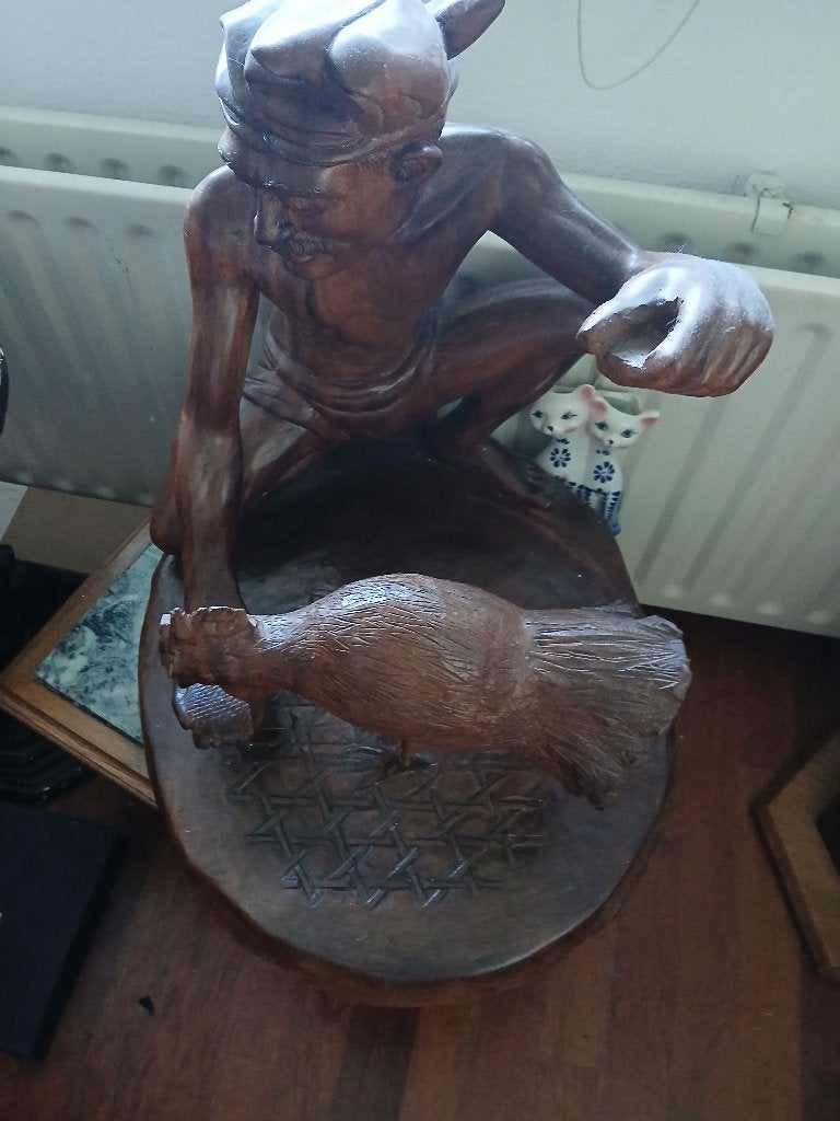 Houtsnijwerk, Antiek en Kunst, Kunst | Beelden en Houtsnijwerken, Ophalen, Houtsnijwerk, 50 - 100 cm, Scène