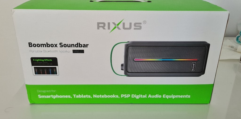 RIXUS RXBS20 RGB Bluetooth-Speaker Black - Splinternieuw, Overige typen, Nieuw, Ophalen of Verzenden, 150 watt of meer