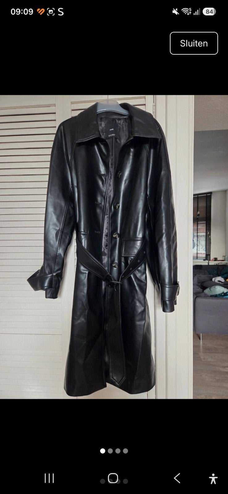 MNG Oversized Leatherlook Trenchcoat Zwart maat XS, Maat 38/40 (M), Zwart, MNG, Ophalen of Verzenden