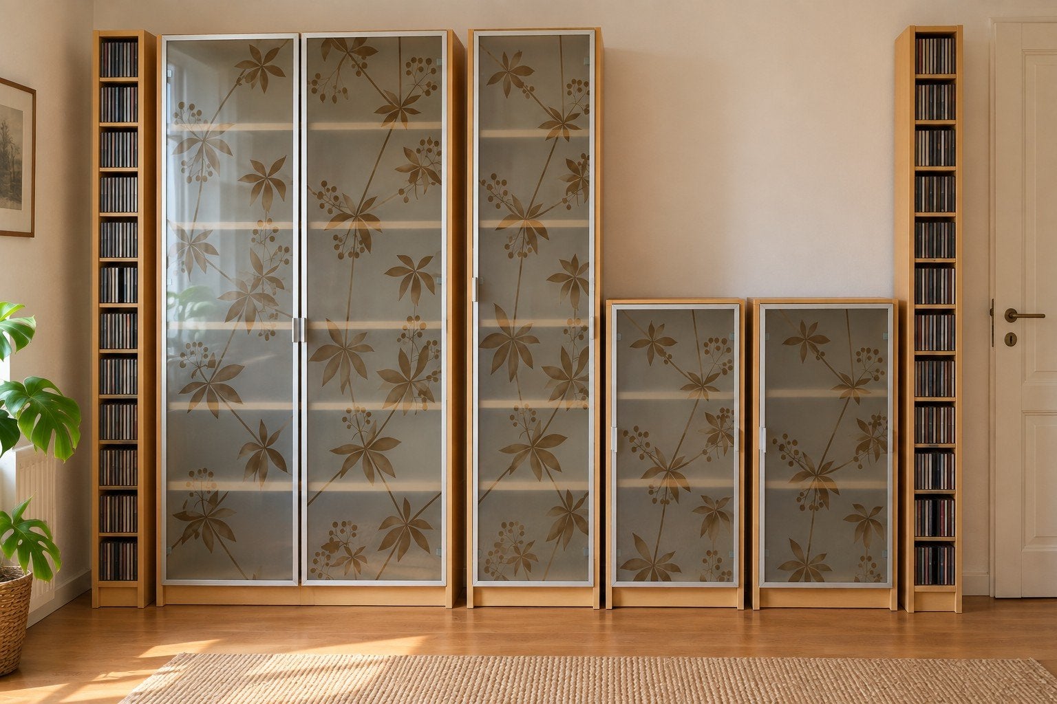 Partij vintage IKEA BILLY / GNEDBY kasten - berkenfineer