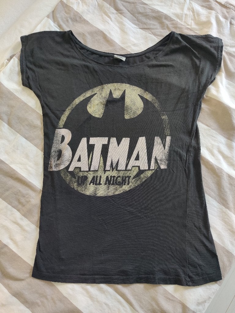 BATMAN slaapshirt maat S, Ophalen, Zwart, Korte mouw, Maat 36 (S)