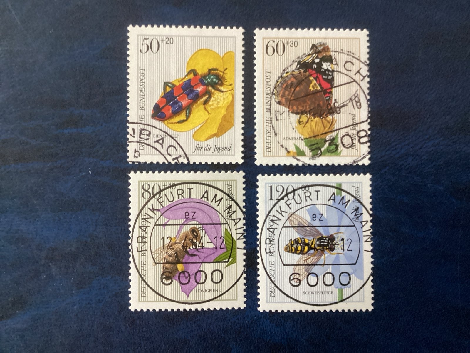 Duitse postzegels: insecten en vlinders (gestempeld), Ophalen of Verzenden, BRD, Gestempeld