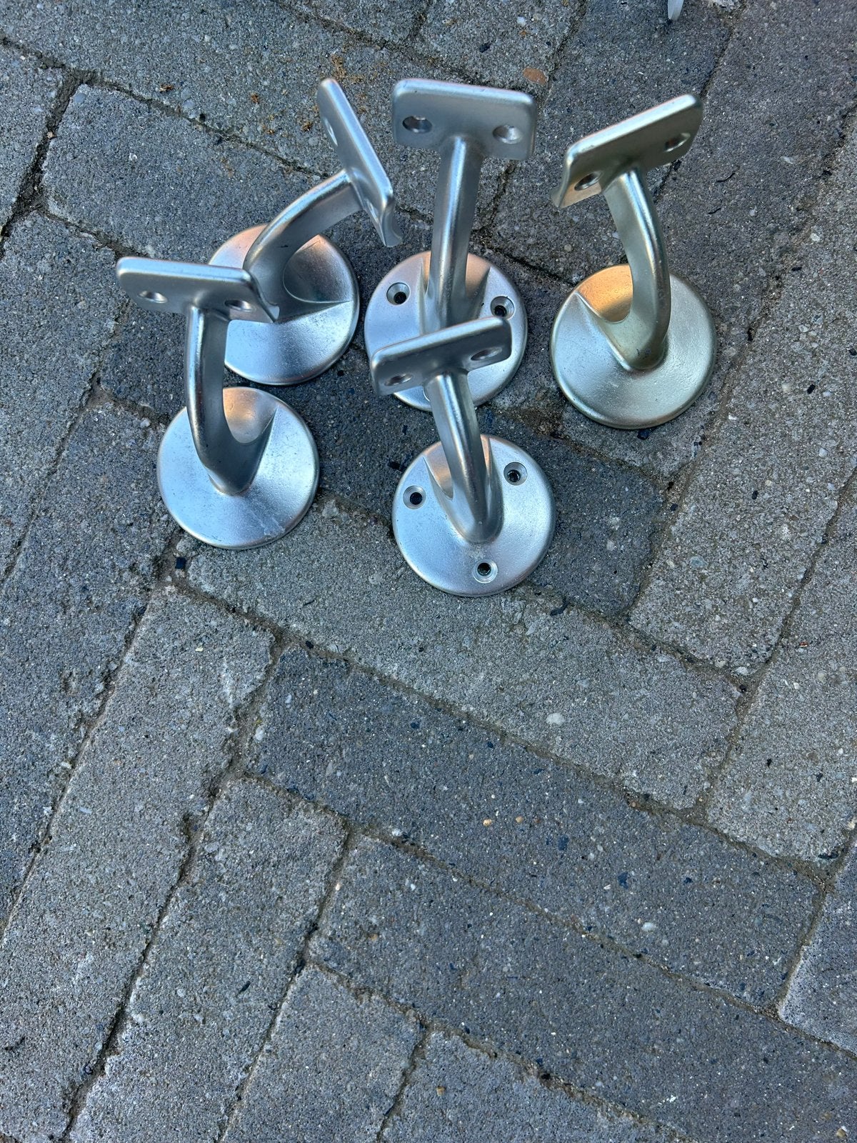 Set van 5 Trapleuninghouders -, Ophalen of Verzenden, Gebruikt, Rvs, Overige typen