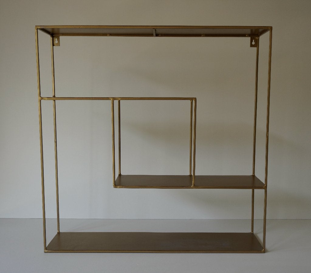 Design wandrek metaal brons messing display 61x61x15cm, Ophalen of Verzenden, Gebruikt