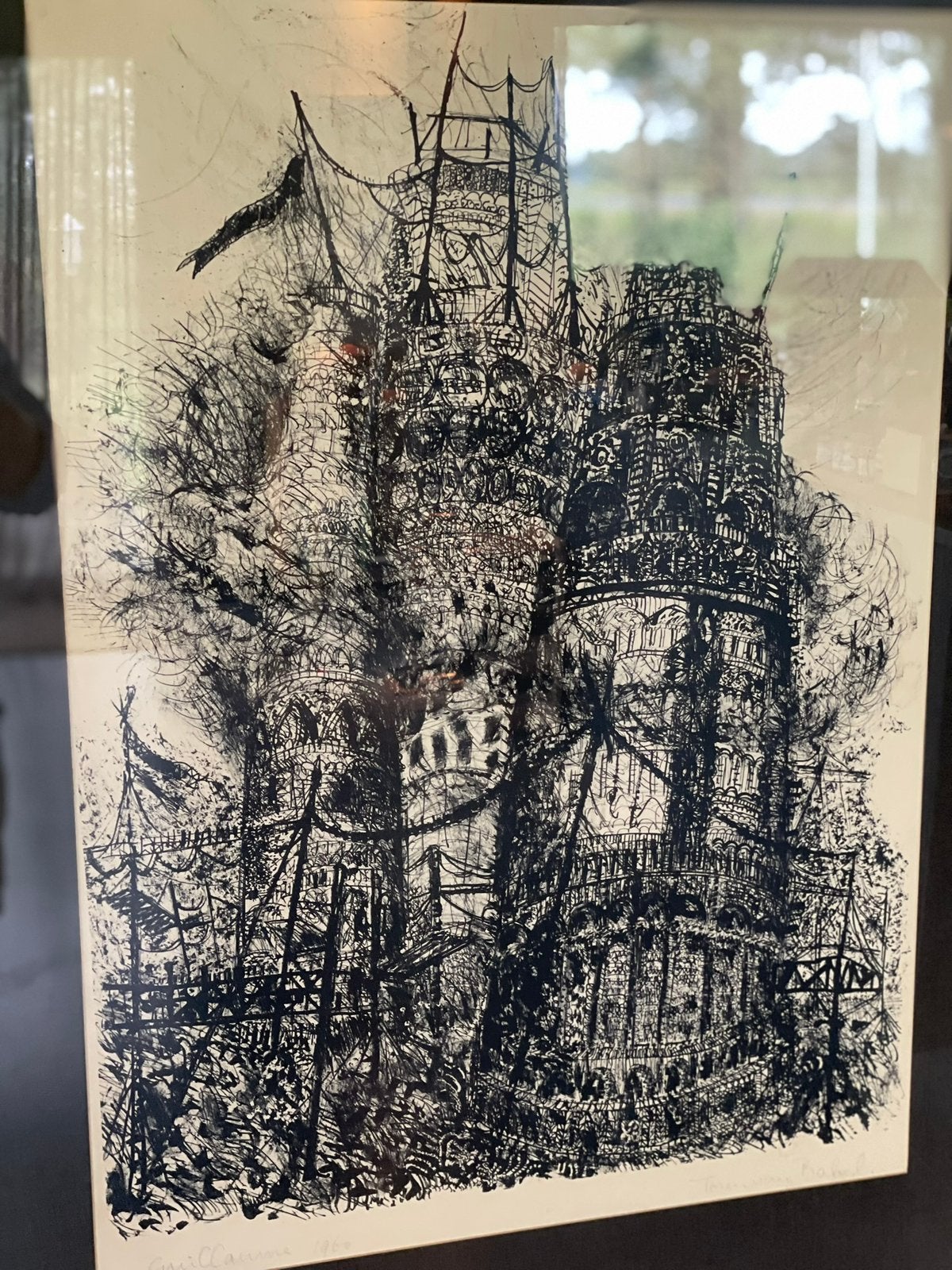 Ets Toren van Babel gesigneerd Guillaume 1960, Ophalen
