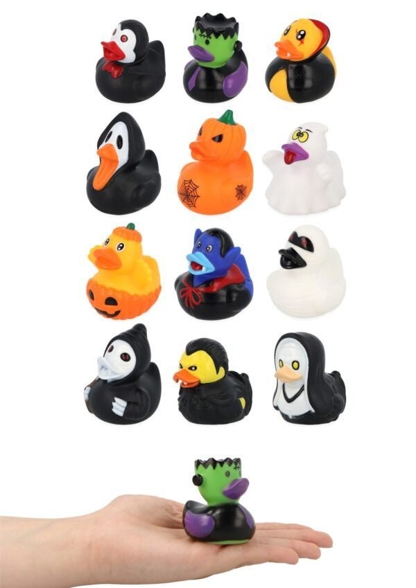 PARTIJ ENGE HALLOWEEN RUBBEREN EENDJES 5CM , ., Nieuw, Ophalen of Verzenden, .