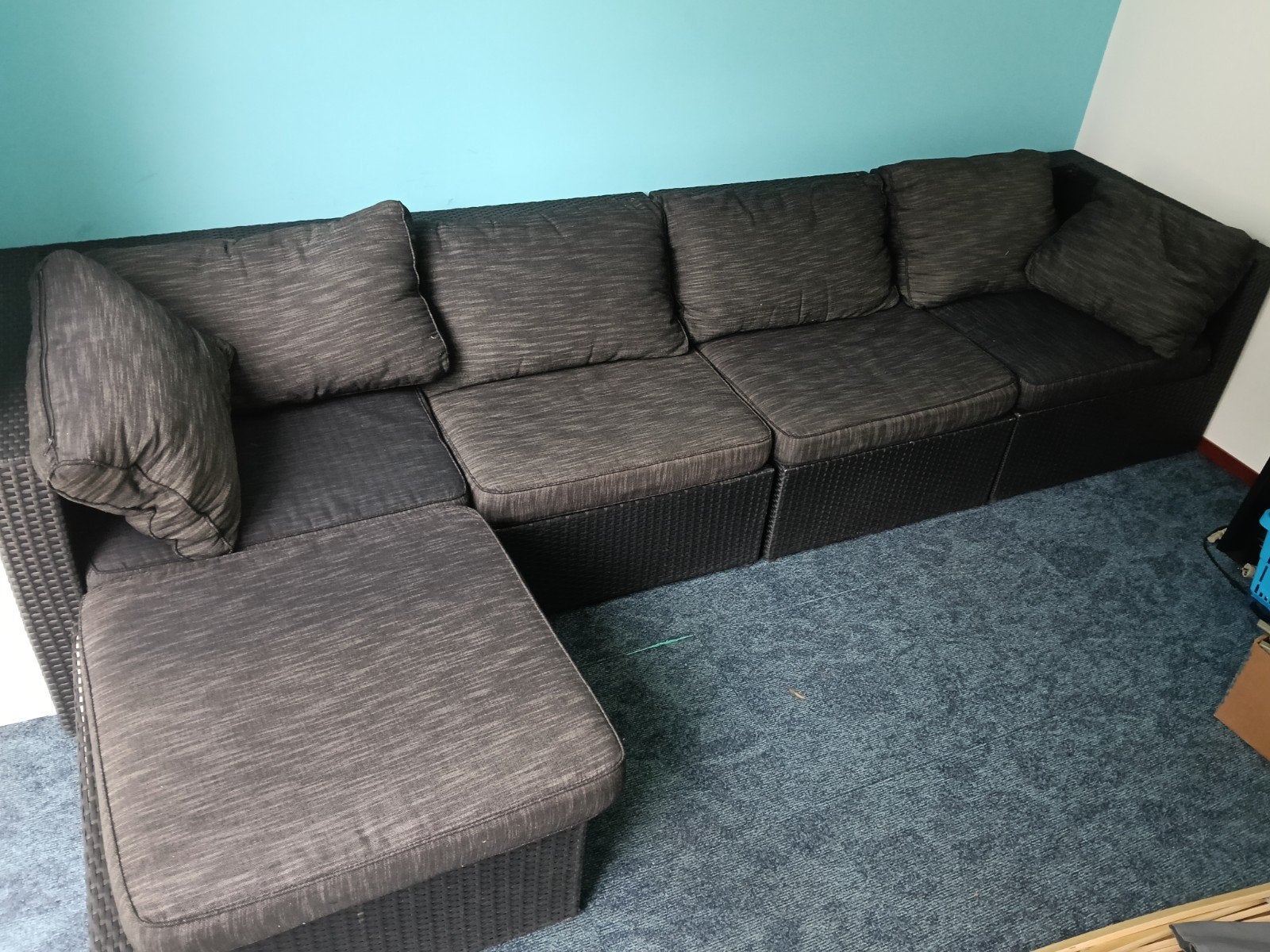 Luxe Wicker Loungeset P&R Design – Zwart met Antraciet Kusse, Ophalen