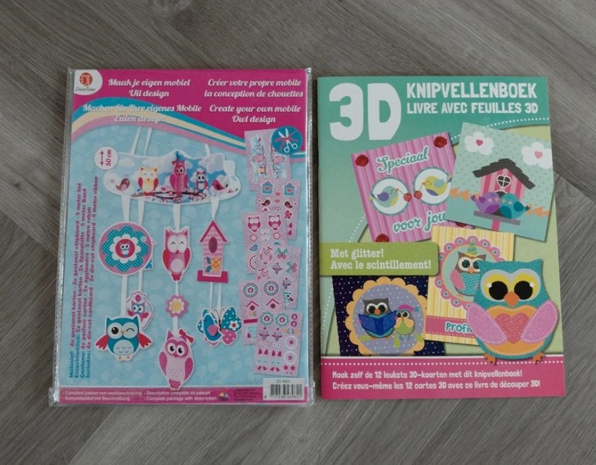 Maak zelf je uil mobiel en 3d kaarten met glitter (NIEUW), Hobby en Vrije tijd, Kaarten | Zelf maken, Ophalen of Verzenden, Nieuw