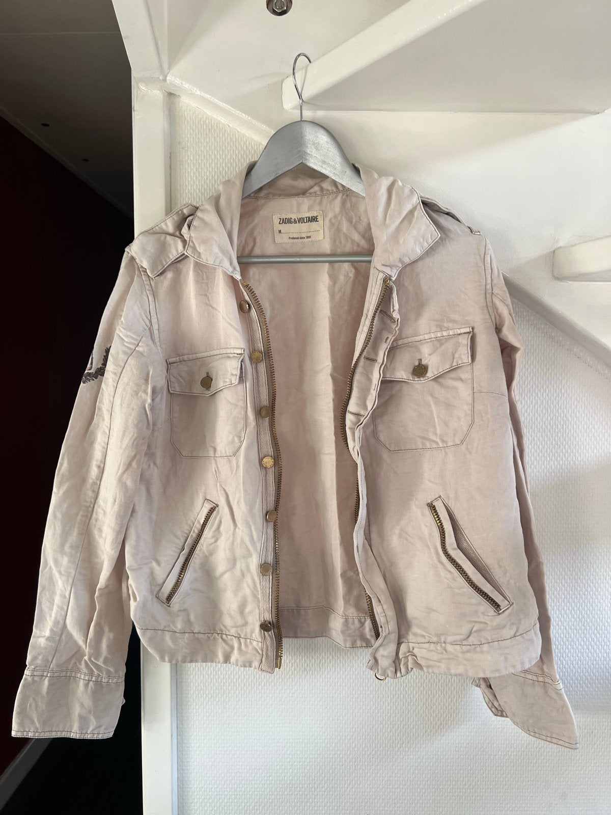 Zadig & Voltaire Kavy jas maat M, Ophalen of Verzenden, Gedragen, Maat 38/40 (M), Beige