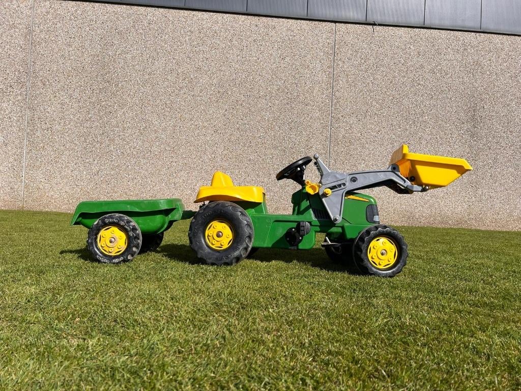 Verkocht! Traptrekker John Deere met kar en voorlader, Kinderen en Baby's, Speelgoed | Buiten | Voertuigen en Loopfietsen, Ophalen