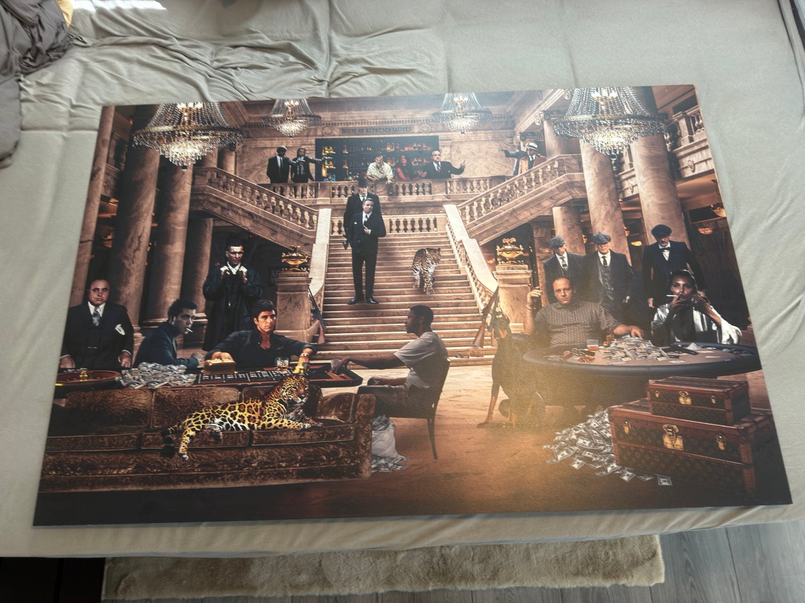 Groot Schilderij maffia, Huis en Inrichting, Woonaccessoires | Schilderijen, Tekeningen en Foto's, Ophalen, Zo goed als nieuw