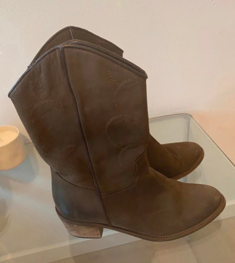 Manfield laarzen maat 38 - Bruin leren cowboylaarzen, Ophalen of Verzenden, Gedragen, Bruin, Lage of Enkellaarzen