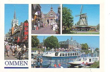 Ansichtkaart 	Ommen	4-luik, Verzamelen, Ansichtkaarten | Nederland, Verzenden, 1980 tot heden, Gelopen, Overijssel