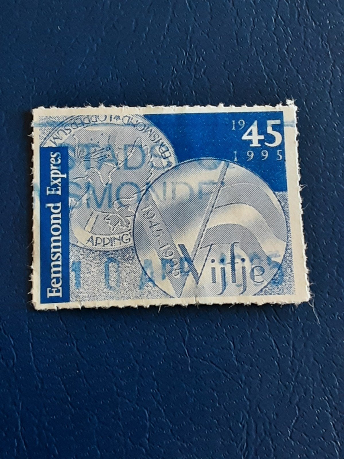 Streekpost Eemsmond Expres Bevrijdingszegel 45ct ( gest), Ophalen of Verzenden