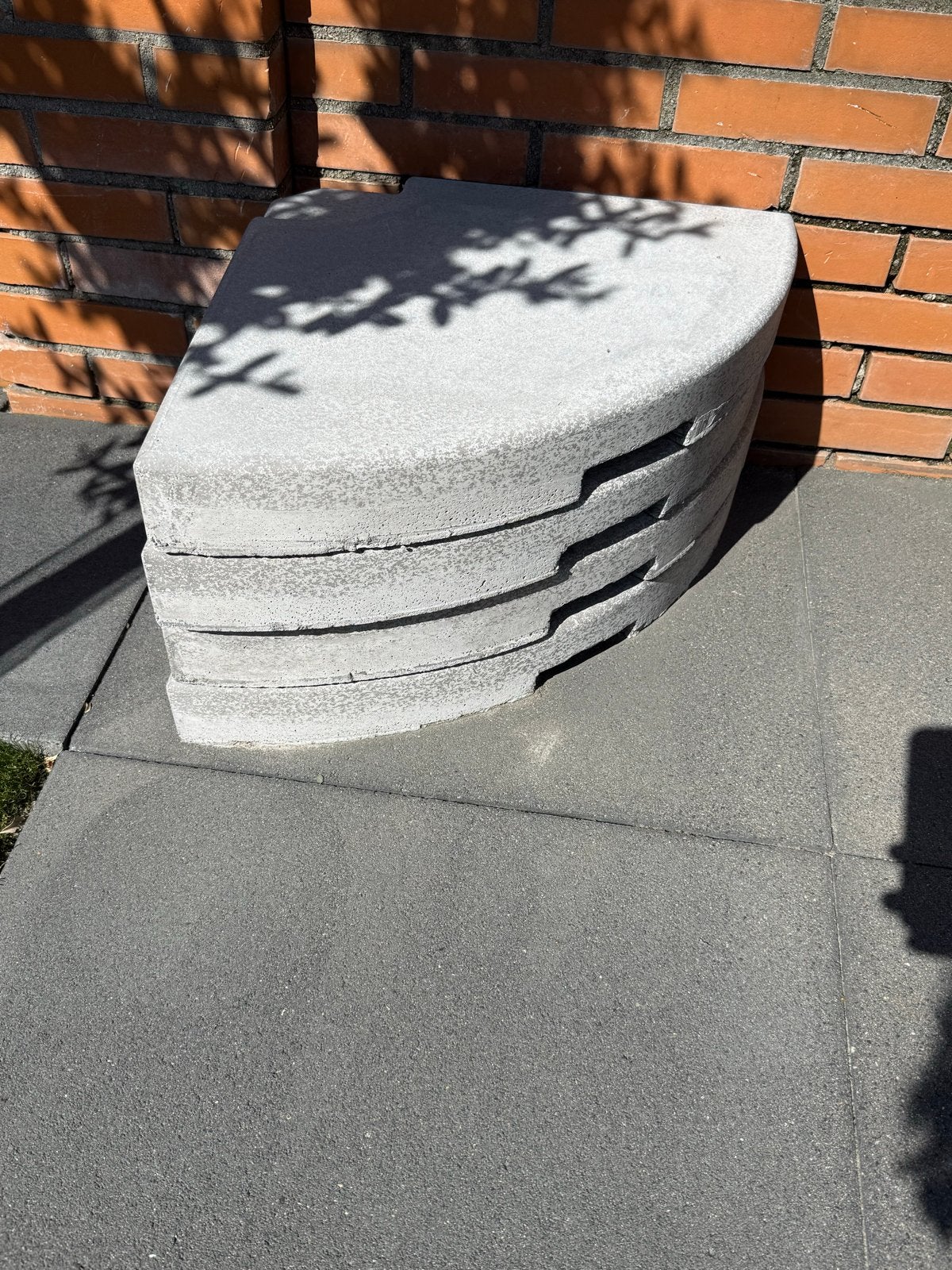 4x Parasoltegels 25kg per stuk bv. voor zweefparasol, Ophalen, Zo goed als nieuw, Parasolvoet