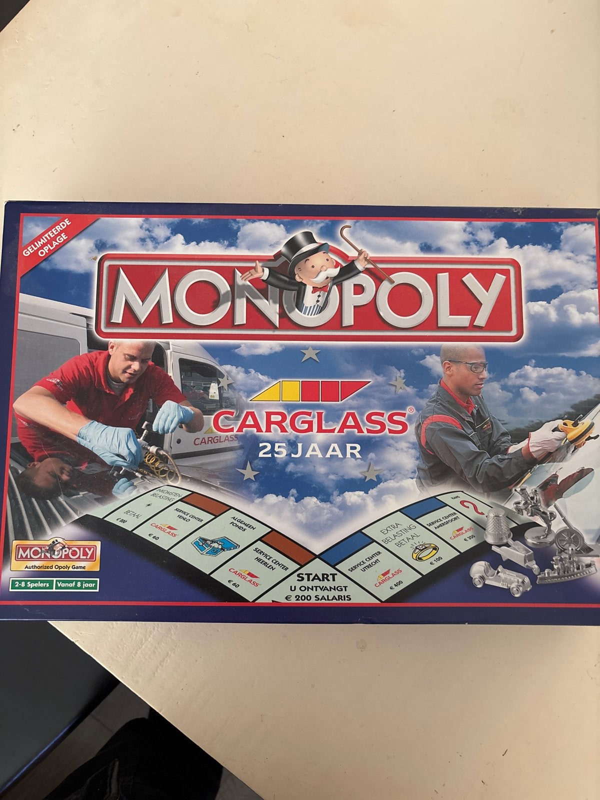 Monopoly Carglass 25 Jaar Editie - Zeldzaam Bordspel nieuw, Drie of vier spelers, Ophalen of Verzenden, Zo goed als nieuw