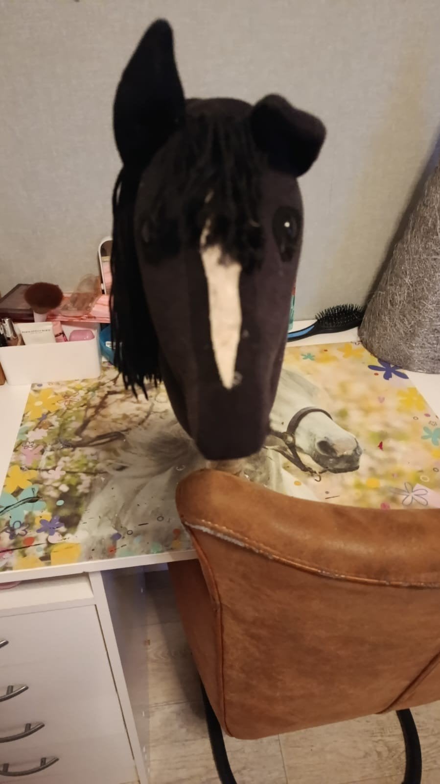 Hobby Horse Zwart - Handgemaakt Stokpaard, Ophalen of Verzenden, Zo goed als nieuw, Jongen of Meisje