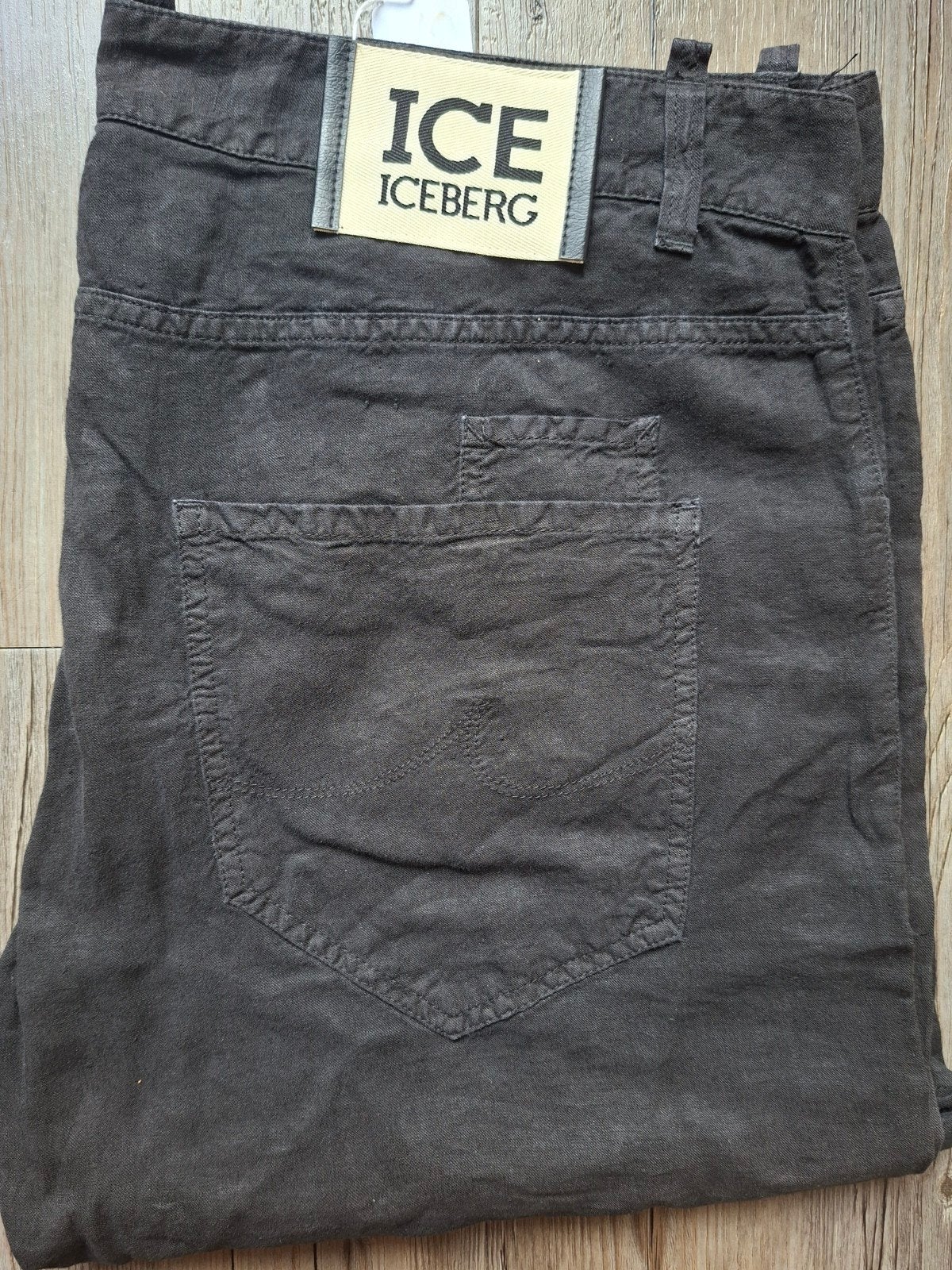 ICEBERG linnen broek W40 L36, Zwart, Ophalen of Verzenden, Iceberg, Maat 56/58 (XL)