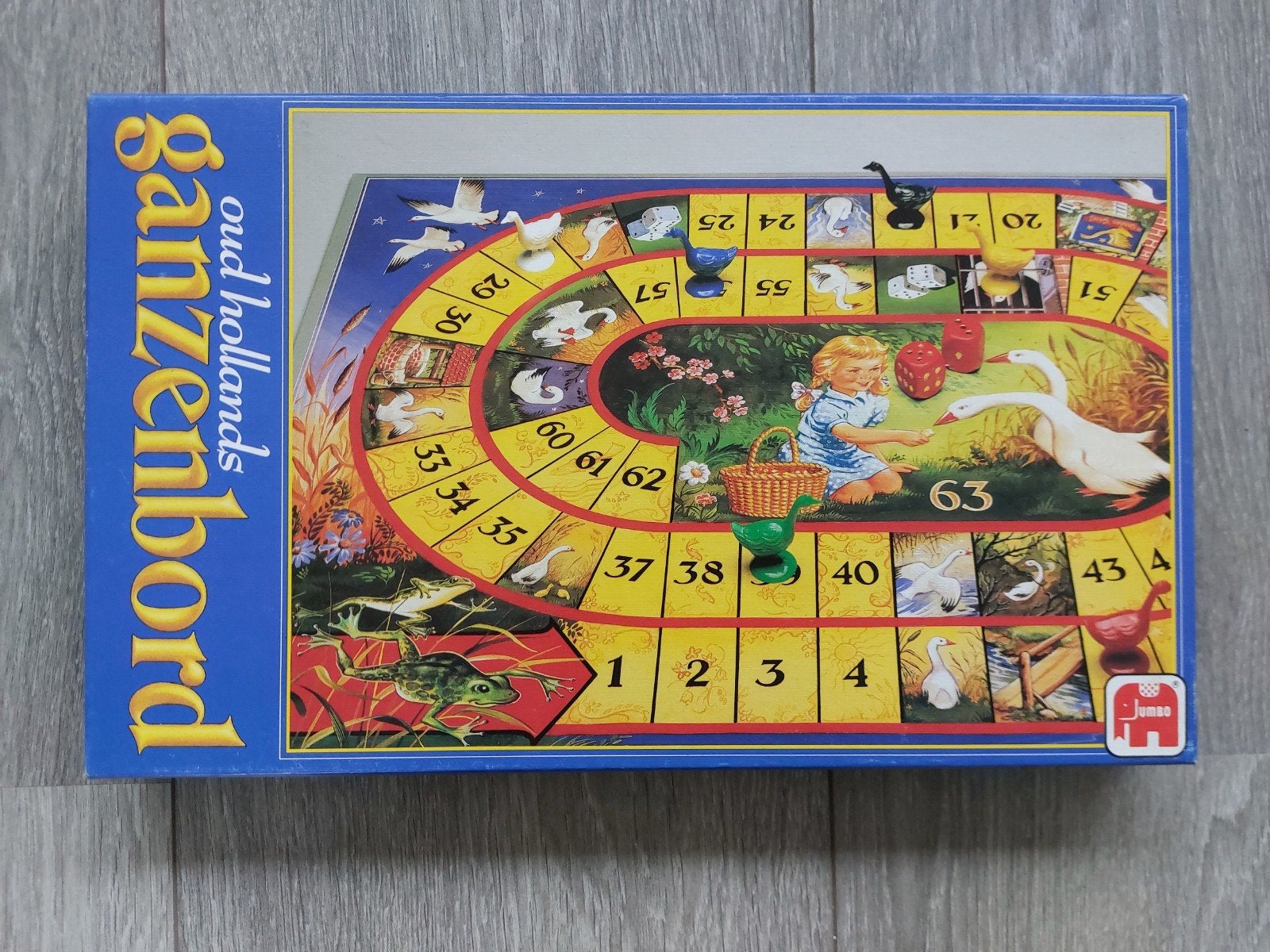 Oud Hollands Ganzenbord,  compleet gezelschapsspel, Vijf spelers of meer, Ophalen, Gebruikt, Jumbo
