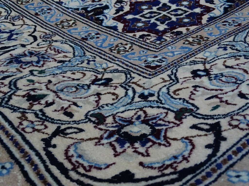 Perzisch tapijt - Nain - 340 x 247 cm - Handgeknoopt, -, Blauw, -, 200 cm of meer